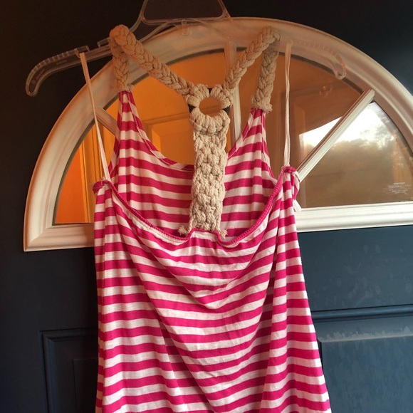 Pink & White Striped Tank Top - Picture 3 of 5